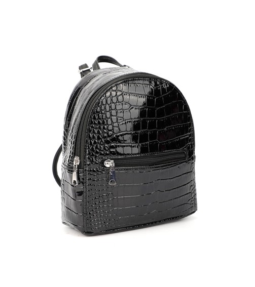 Women’s Crocodile-Pattern Mini Backpack