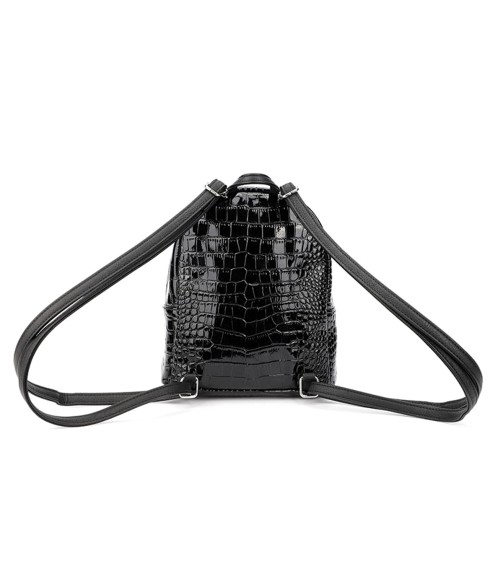 Women’s Crocodile-Pattern Mini Backpack