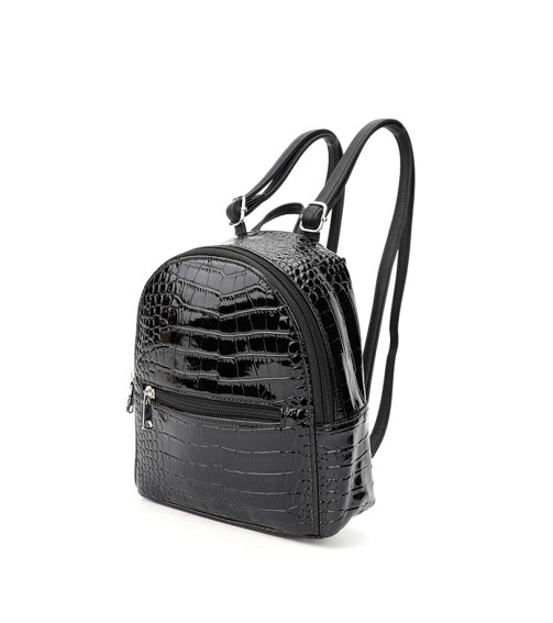 Women’s Crocodile-Pattern Mini Backpack