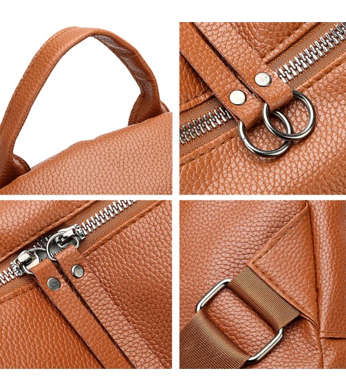 Vintage PU Leather Backpack