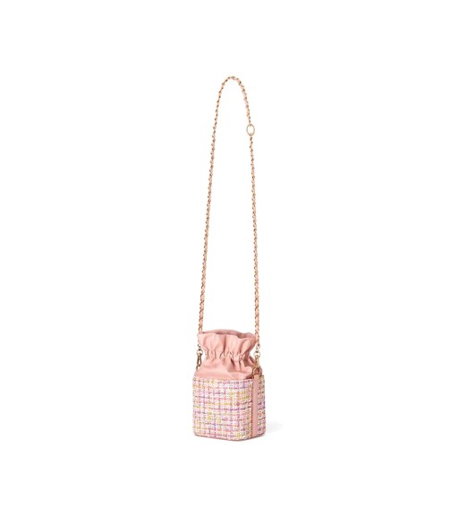 Elegant Tweed Drawstring Bucket Bag