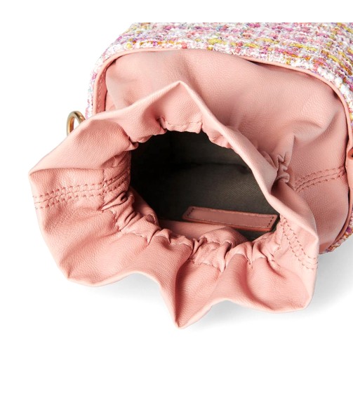 Elegant Tweed Drawstring Bucket Bag