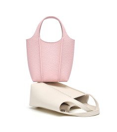 Pebble-Texture Bucket Bag