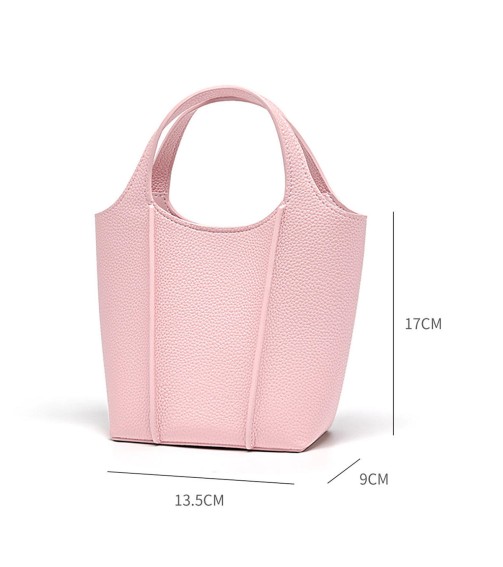 Pebble-Texture Bucket Bag