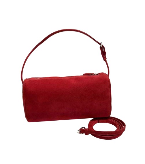 Red Suede Leather Handbag