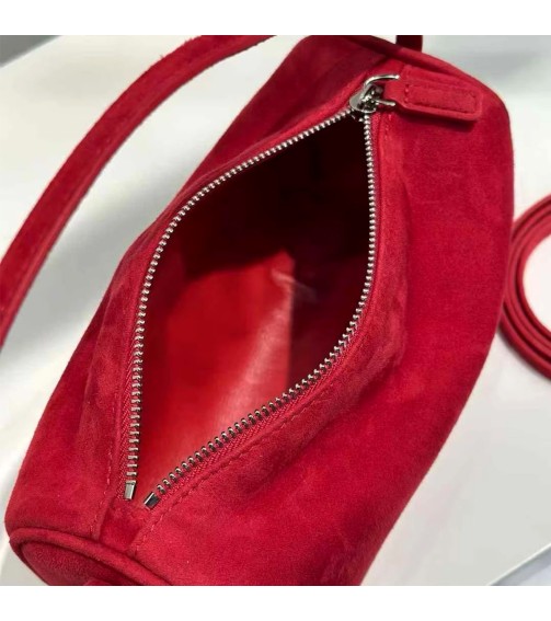 Red Suede Leather Handbag