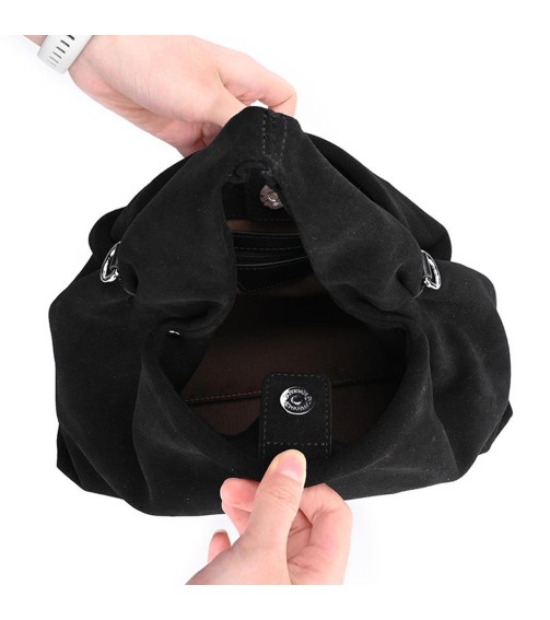 Suede Cowhide Leather Handbag