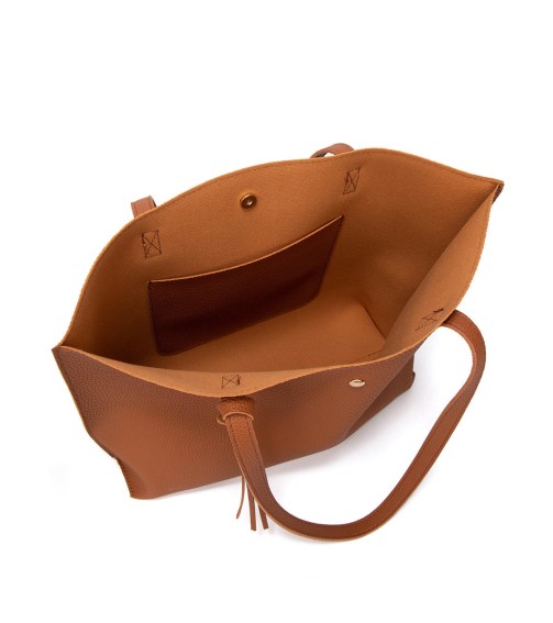 Solid Color Tassel Tote Bag