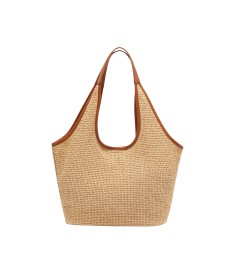 Woven Straw Beach Tote Bag