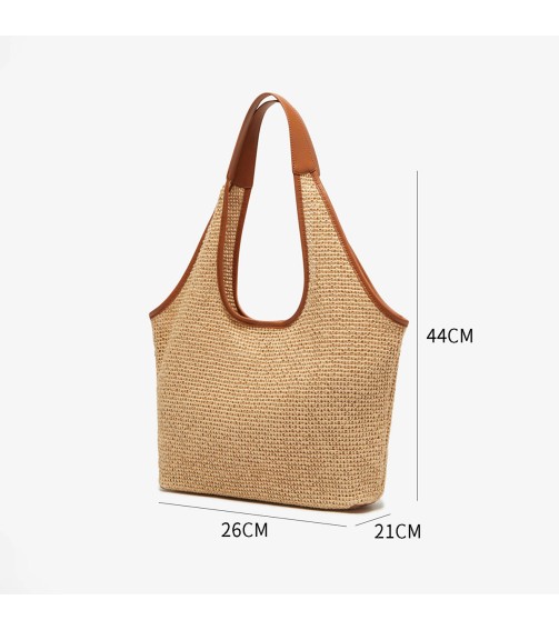 Woven Straw Beach Tote Bag